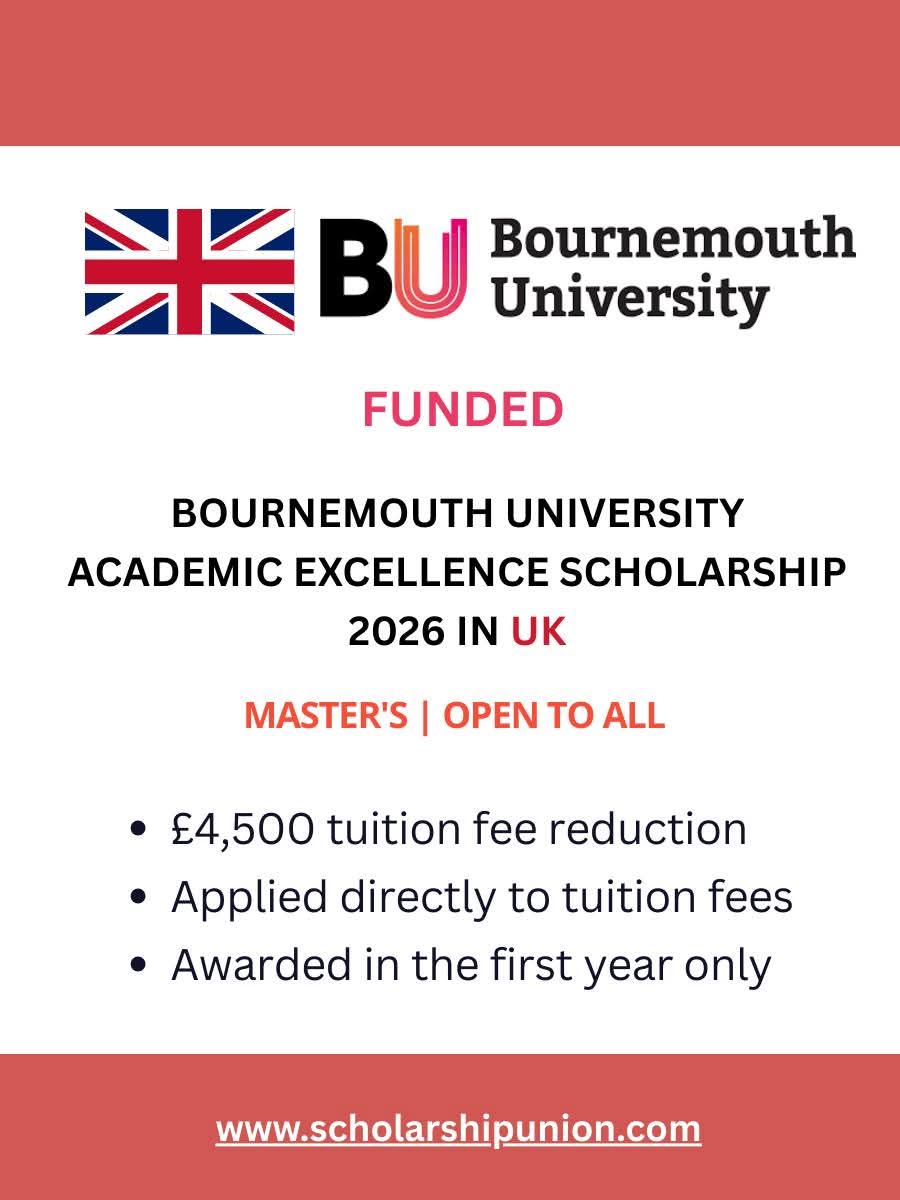 BOURNEMOUTH UNIVERSITY ACADEMIC EXCELLENCE SCHOLARSHIP 2026 IN UK