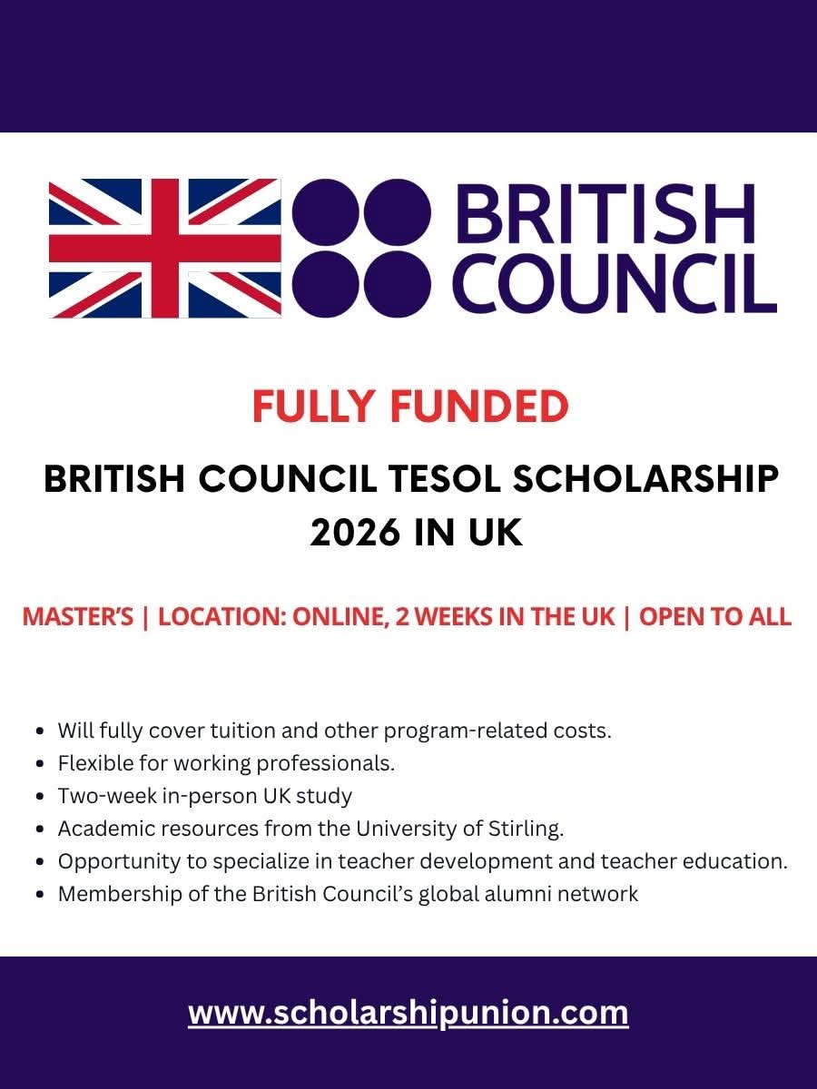 British Council TESOL Scholarship 2026 in UK