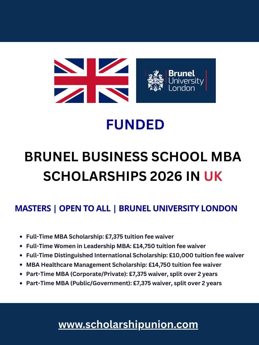 Brunel Business School MBA Scholarships 2026 In UK
