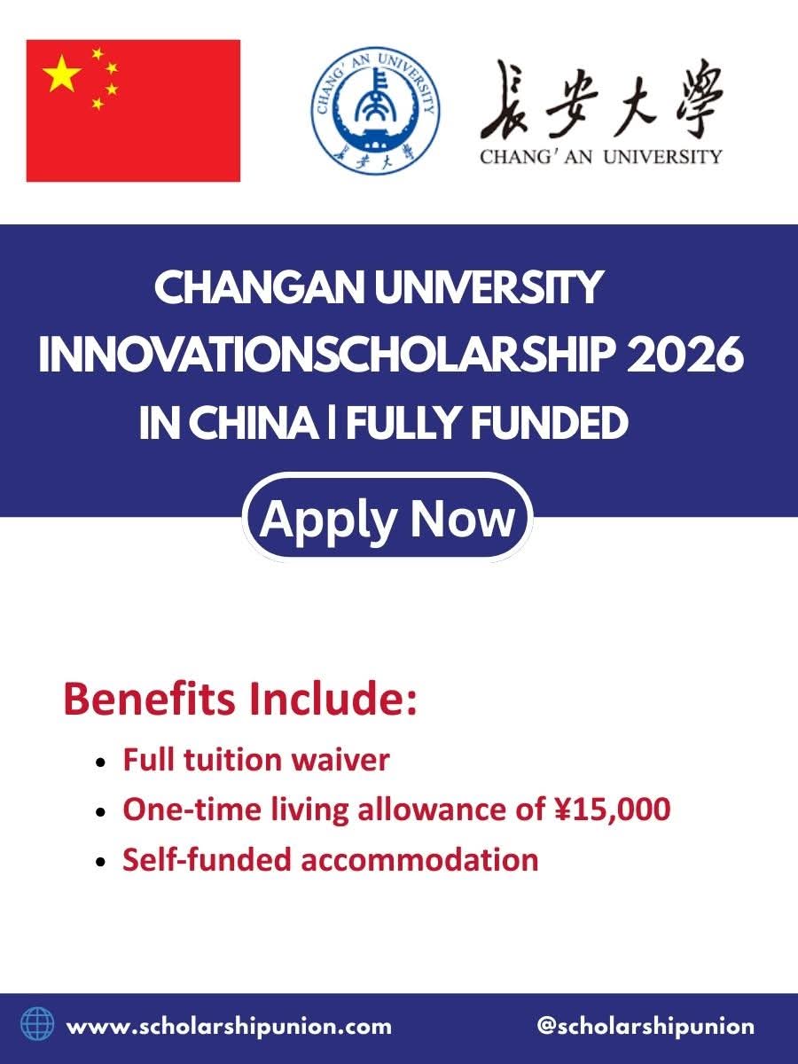 Changan University Innovation Scholarship 2026 in China