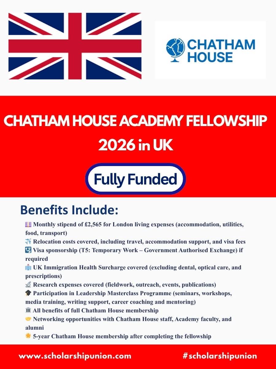 Chatham House Academy Fellowship 2026 in UK