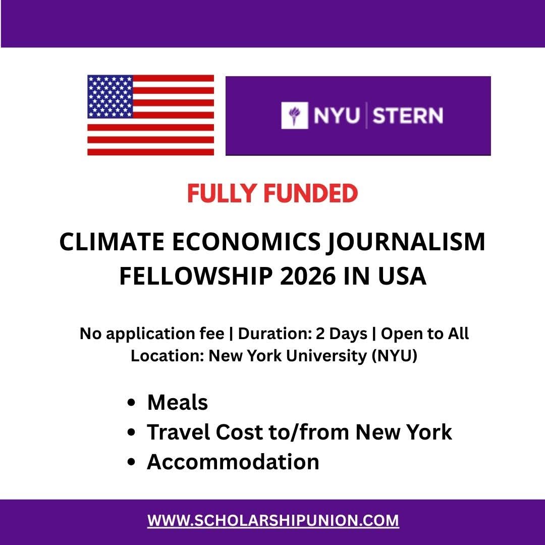 Climate Economics Journalism Fellowship 2026 in USA