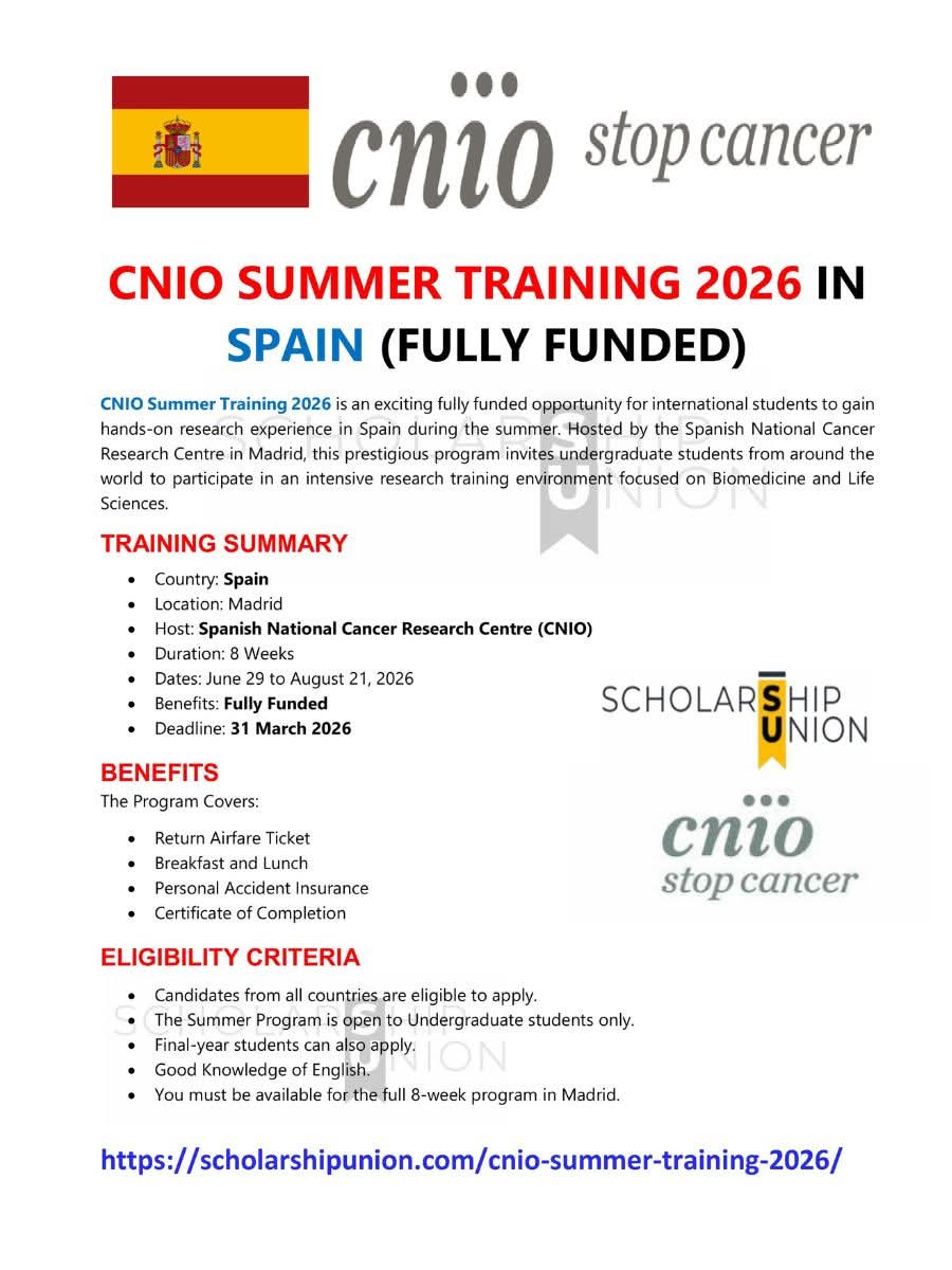 CNIO Summer Training 2026 in Spain