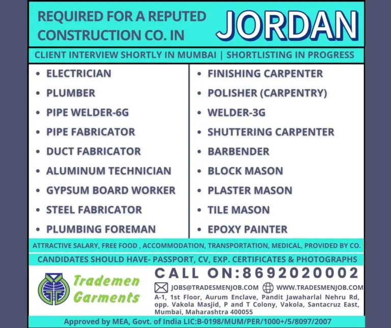 Construction Jobs in Jordan