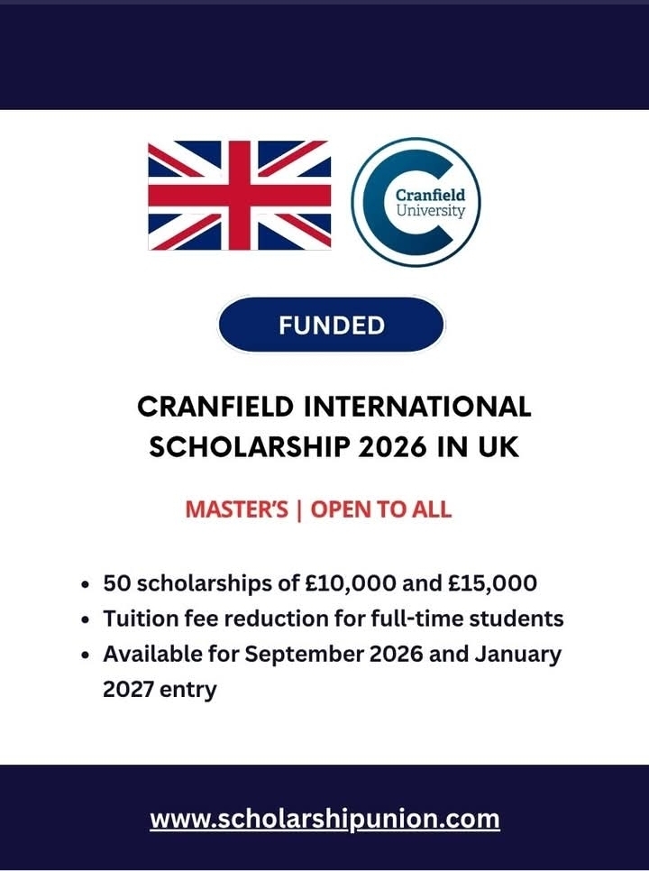 Cranfield International Scholarship 2026 in UK
