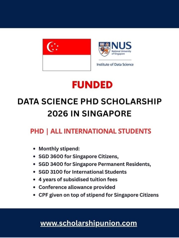Data Science PhD Scholarship 2026 in Singapore