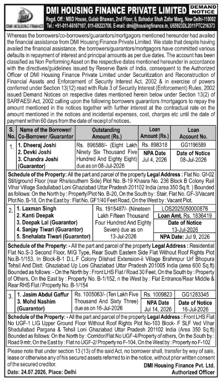 Demand Notice: Defaulter Loan Recovery
