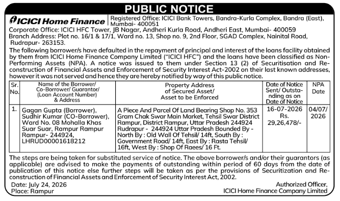 Demand Notice: Defaulter Loan Recovery