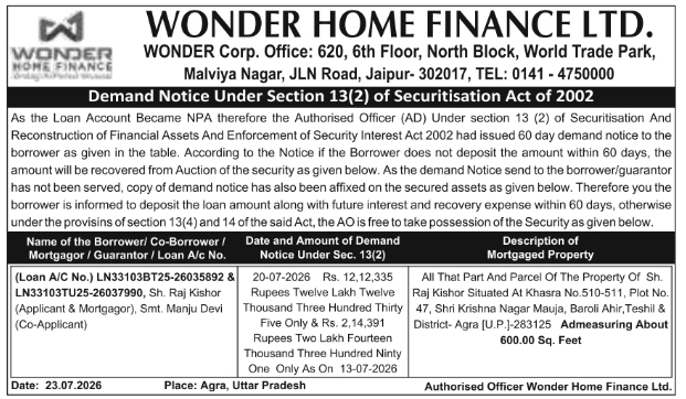 Demand Notice: Defaulter Loan Recovery