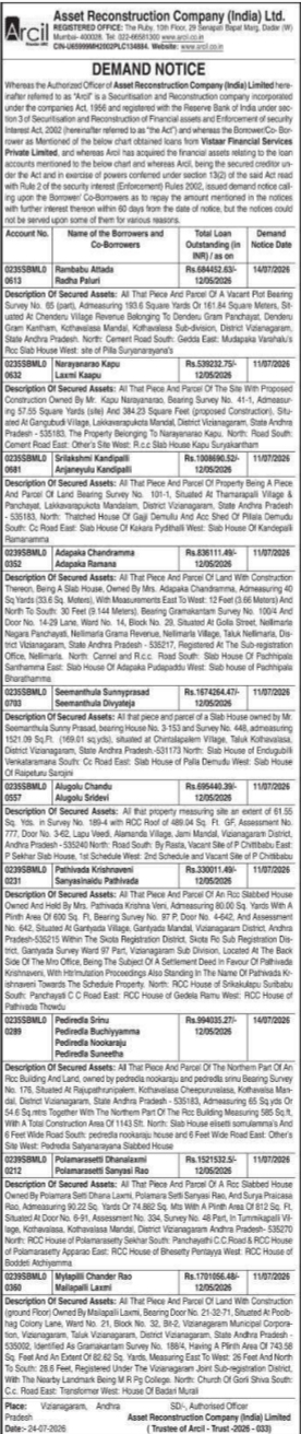 Demand Notice: Outstanding Debt Liabilities