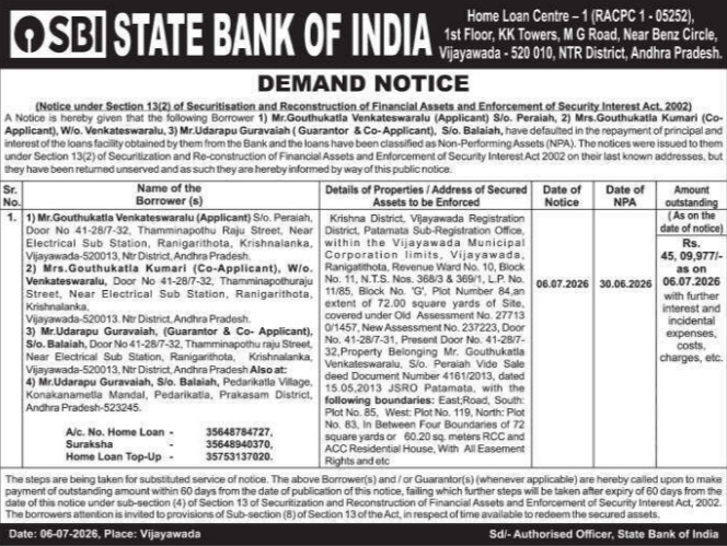 Demand Notice: Outstanding Debt Liabilities