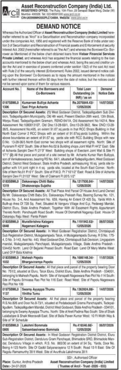 Demand Notice: Outstanding Debt Liabilities