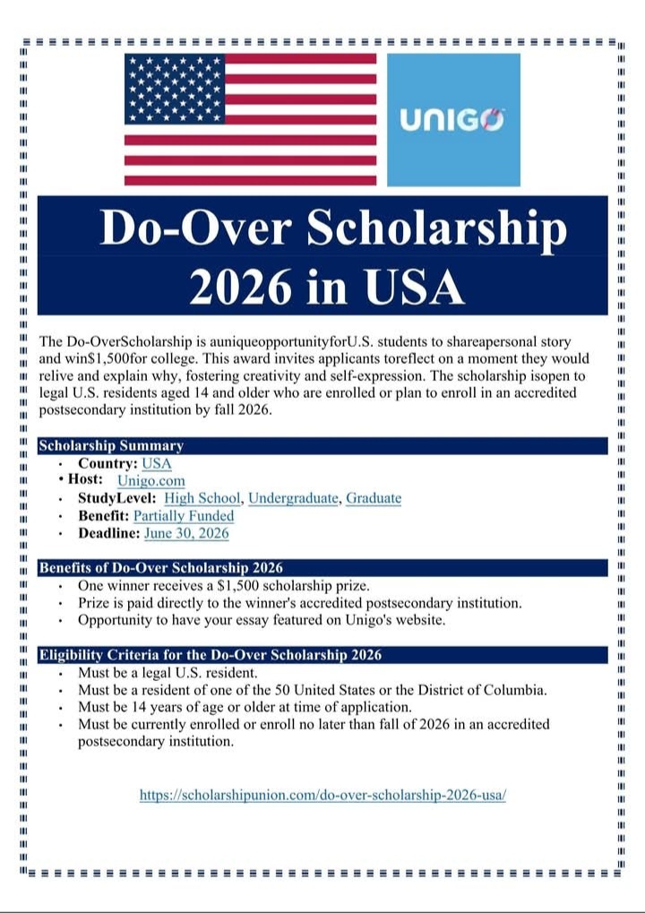 Do-Over Scholarship 2026 in USA