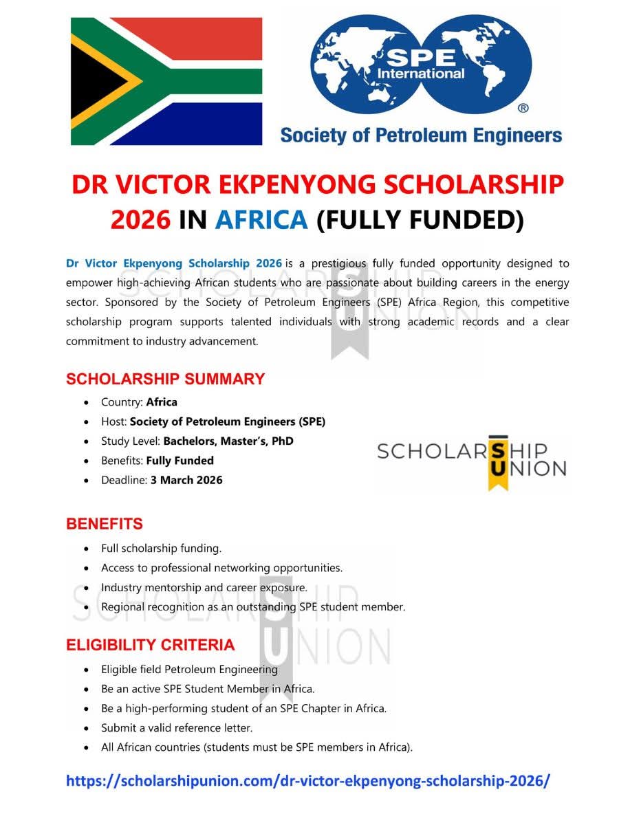 Dr. Victor Ekpenyong Scholarship 2026 in Africa