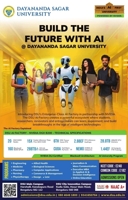 DSU Bengaluru: NVIDIA Powered AI University Admissions Open