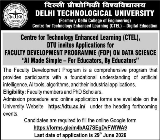 DTU Data Science Faculty Development Programme
