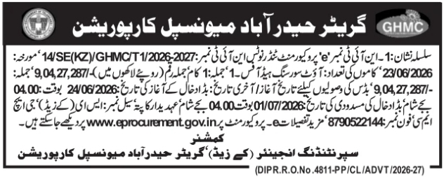 E-Procurement Notice: Outsourcing Staff at GHMC Head Office