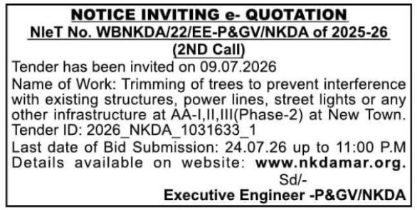 e-Quotation Notice: NKDA Tree Trimming Work