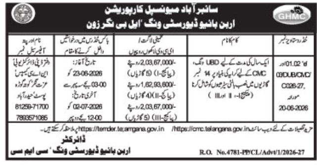 E-Tender Notice: GHMC Urban Biodiversity Wing LB Nagar Zone