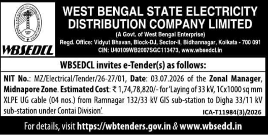 e-Tender Notice: Underground Cable Laying Works