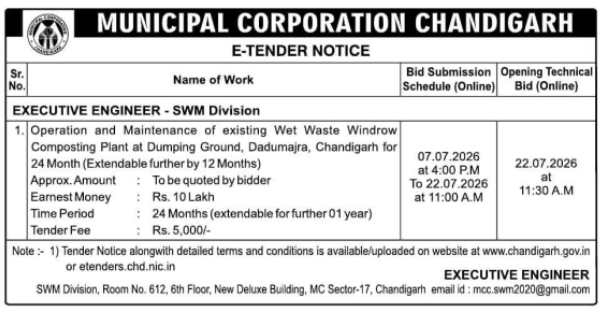 e-Tender Notice: Waste Composting Plant Operation & Maintenance