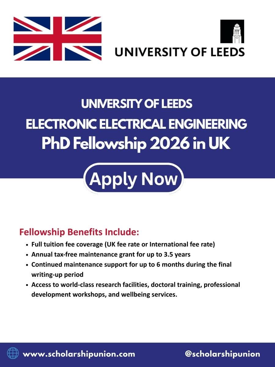 Electronic  Electrical Engineering PhD Fellowship 2026 in UK (Fully Funded)