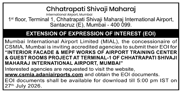 EOI Extension: Mumbai Airport Interior & MEPF Works