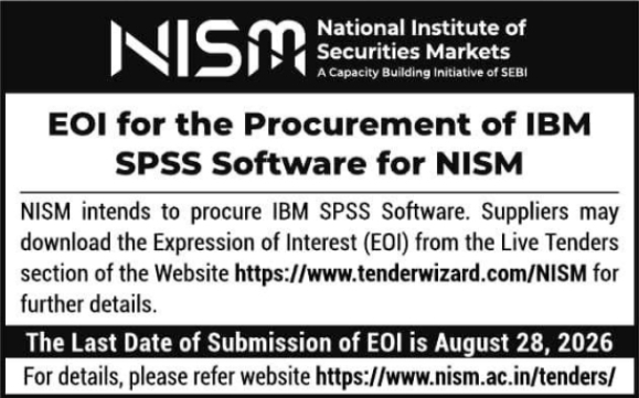 EOI for IBM SPSS Software Procurement by NISM