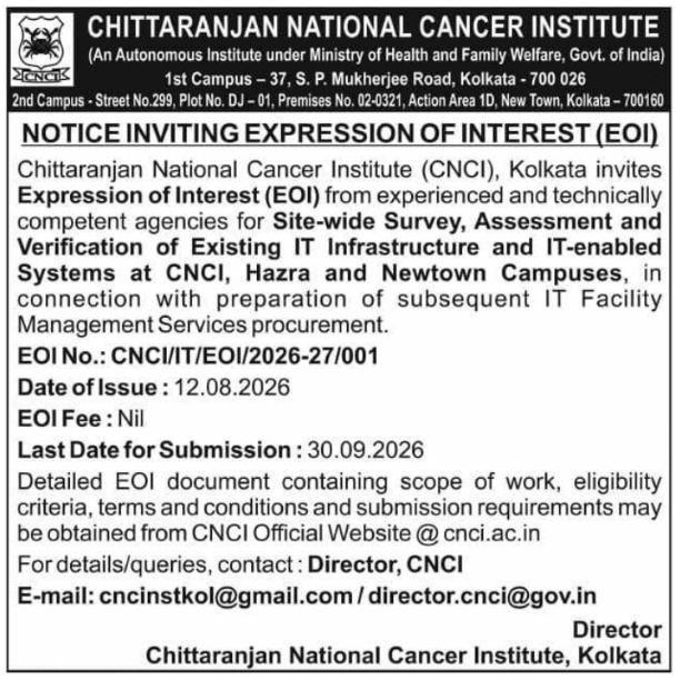 EOI for IT Infrastructure Survey by CNCI