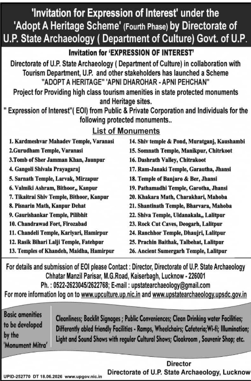 EOI Notice: Adopt A Heritage Scheme Archaeology UP