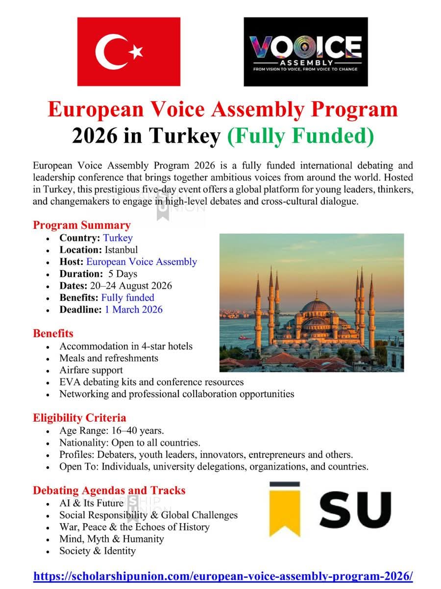 European Voice Assembly Program 2026 in Istanbul, Türkiye