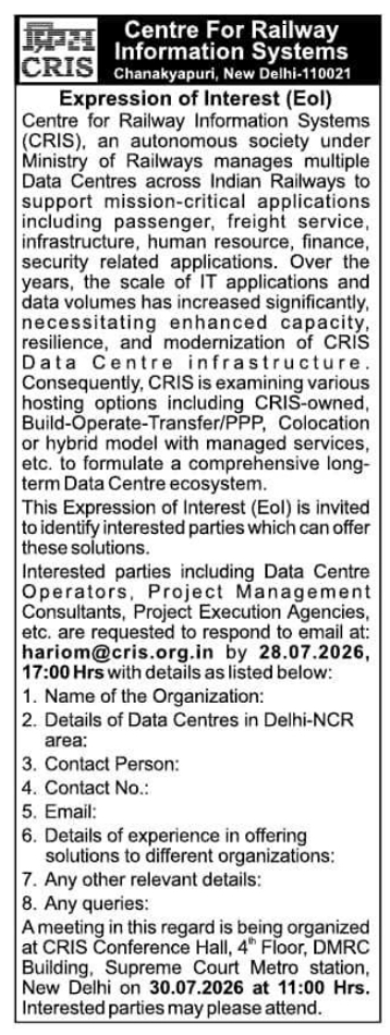 Expression of Interest (EOI): Data Centre Ecosystem Infrastructure