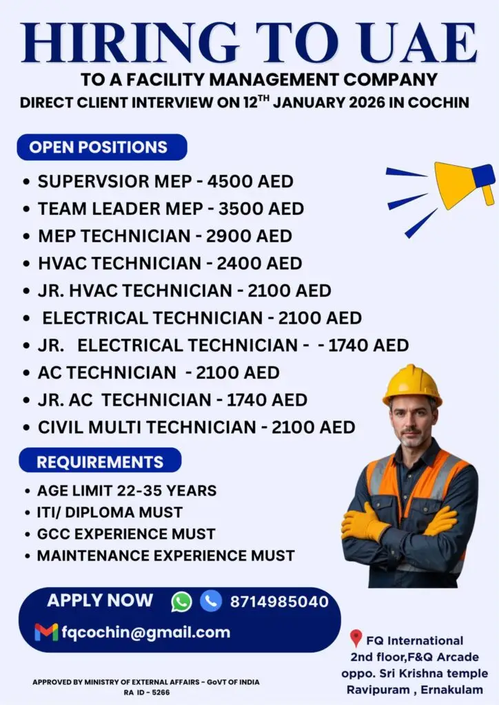 FACILITY MANAGEMENT JOB OPPORTUNITIES - UAE