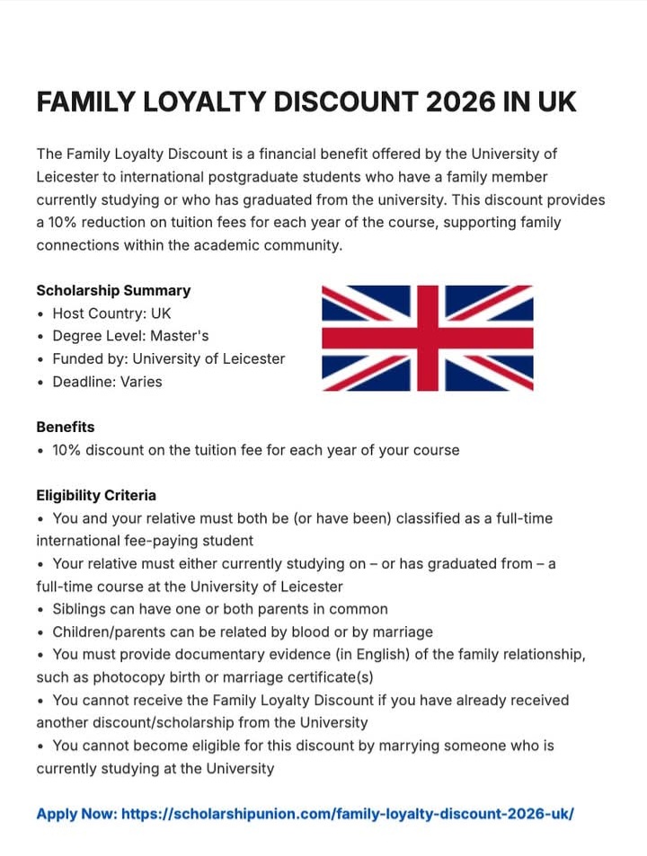 Family Loyalty Discount 2026 in UK