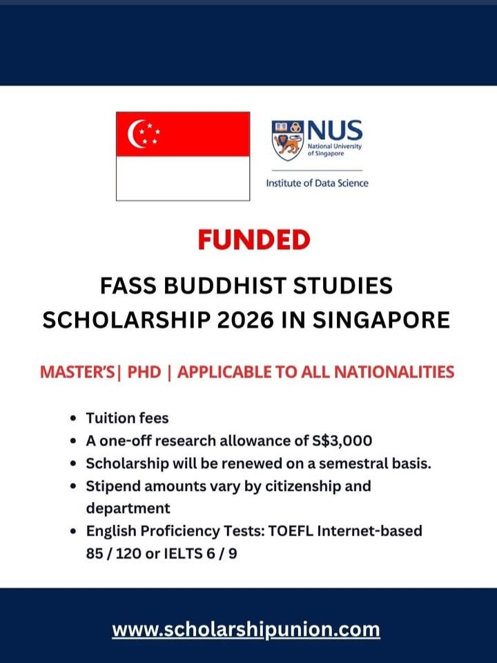 FASS Buddhist Studies Scholarship 2026 in Singapore