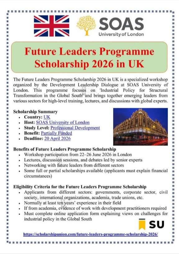 Future Leaders Programme Scholarship 2026 in UK