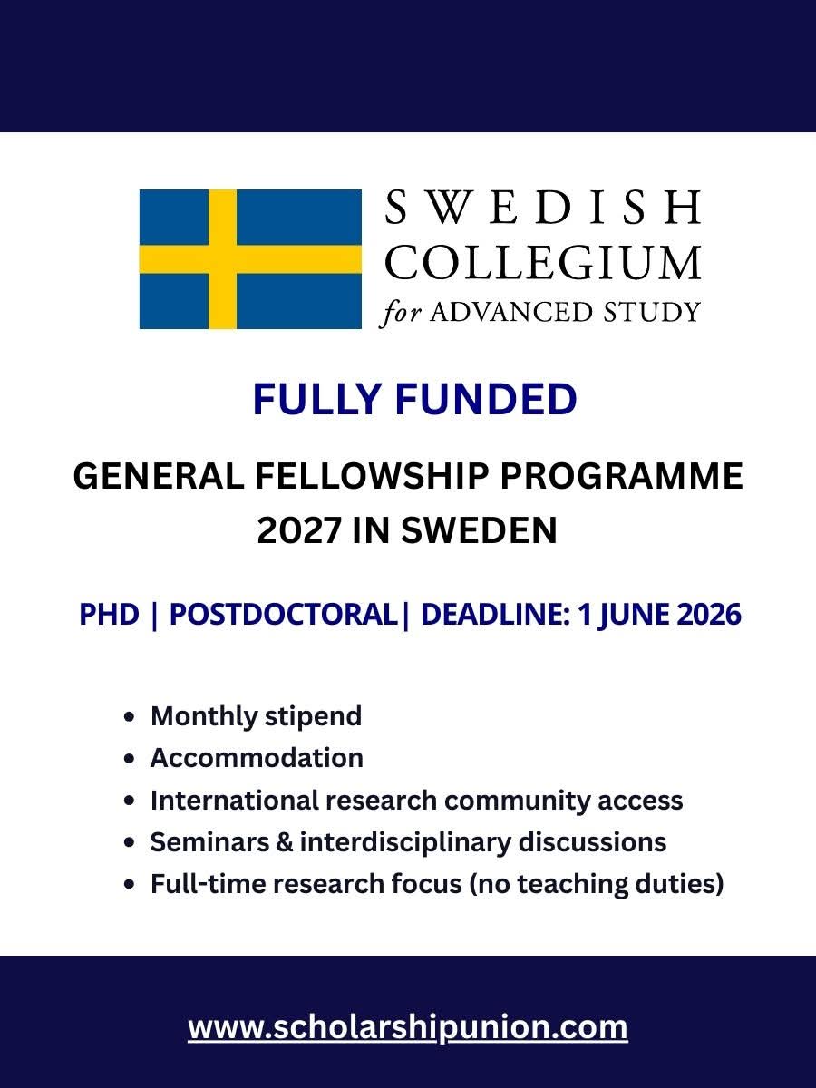 General Fellowship Programme 2027 in Sweden