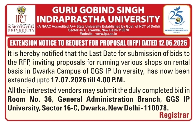 GGS IP University Extension Notice: Campus Shop Rental RFP