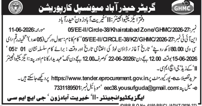 GHMC Khairatabad Zone Tender Notices