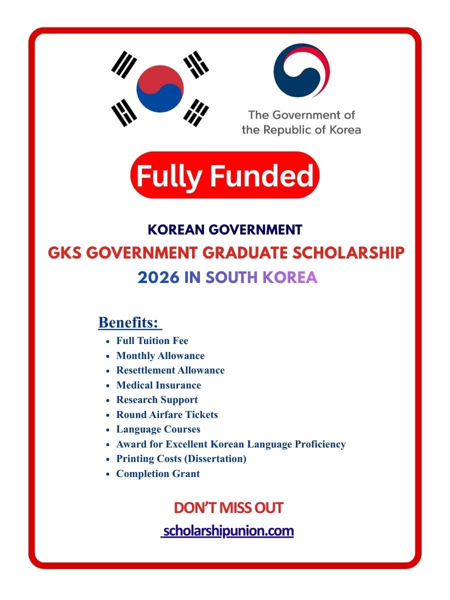 GKS Government Graduate Scholarship 2026 in South Korea