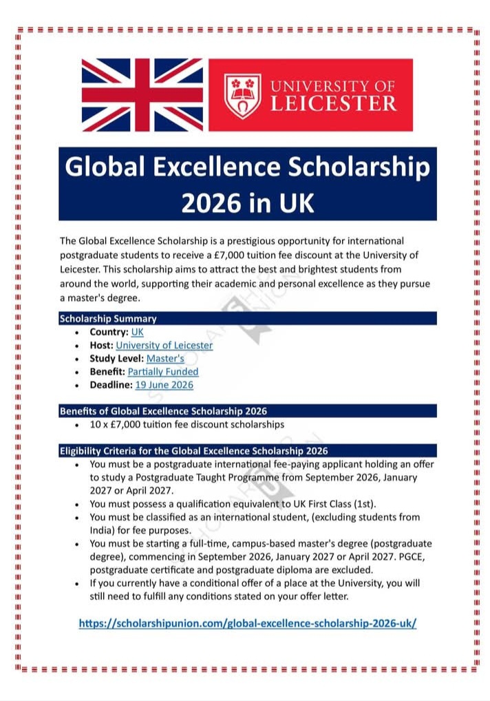 Global Excellence Scholarship 2026 in UK