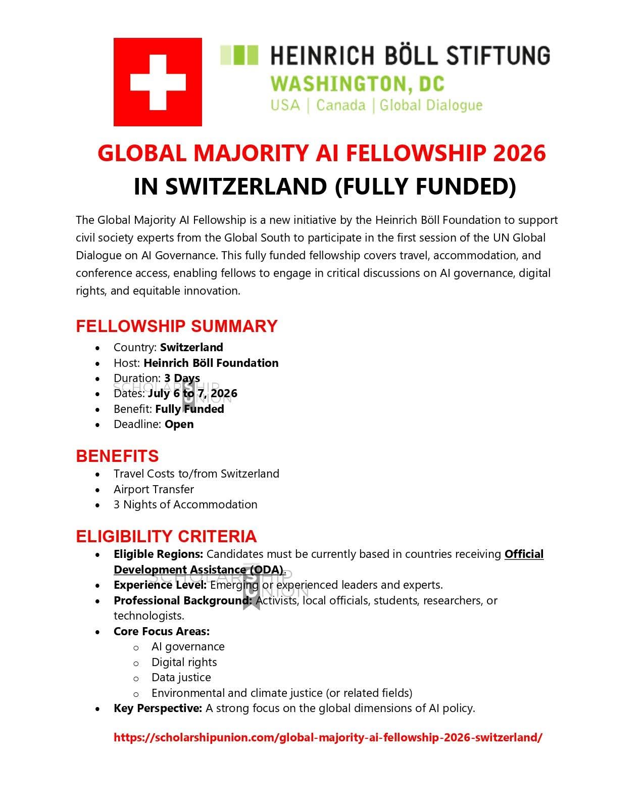 Global Majority AI Fellowship 2026 in Switzerland