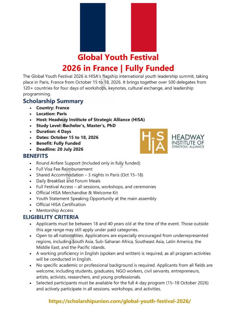 Global Youth Festival 2026 in France