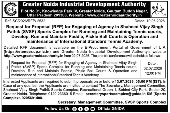 GNIDA SVSP Sports Complex Tennis Academy RFP