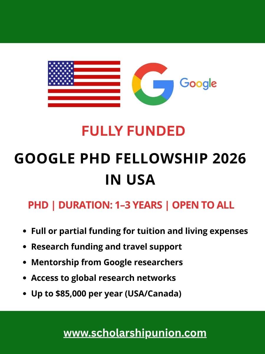 Google PhD Fellowship 2026 in USA