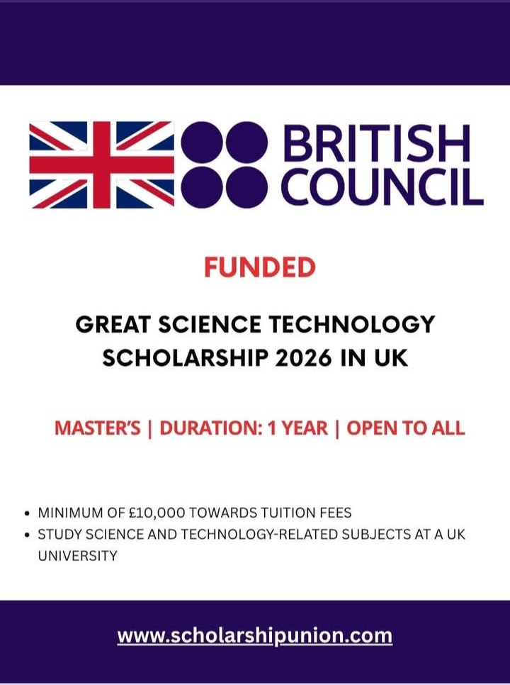 GREAT Science Technology Scholarship 2026 in UK