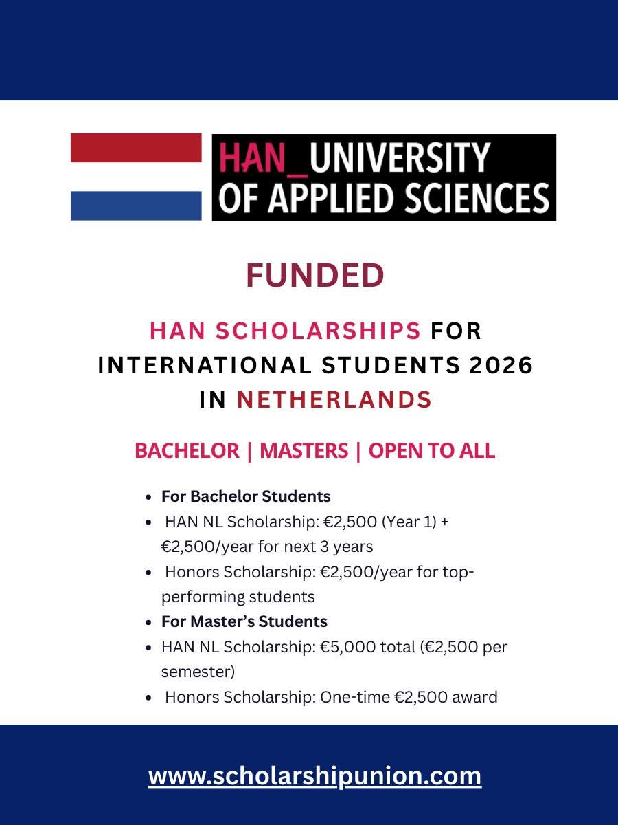 HAN Scholarships  for International Students 2026 in Netherlands
