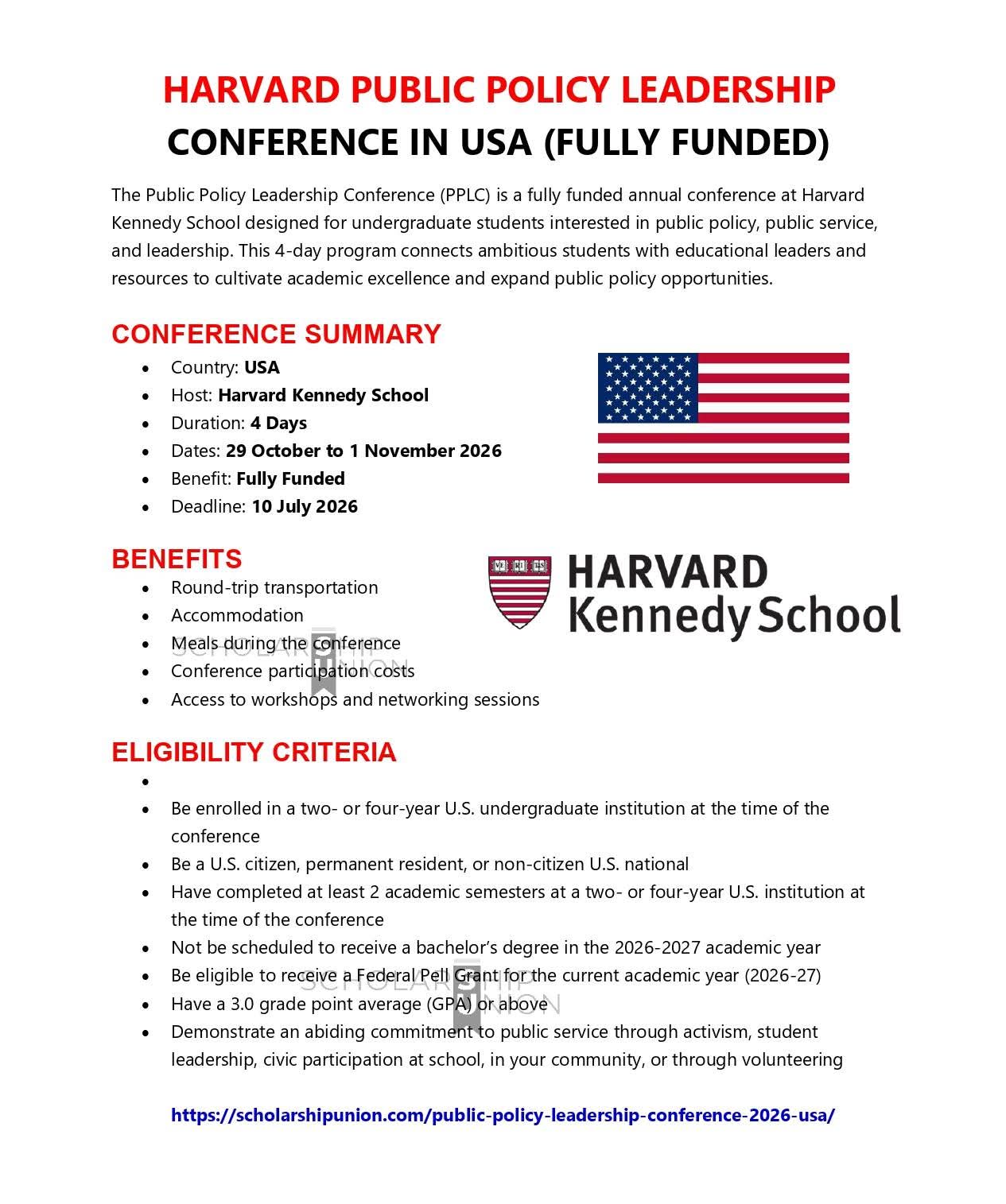 Harvard Public Policy Leadership Conference in USA