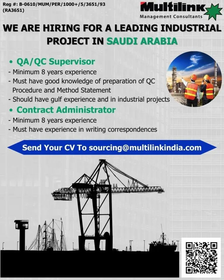 Hiring for a landmark industrial project in Saudi Arabia