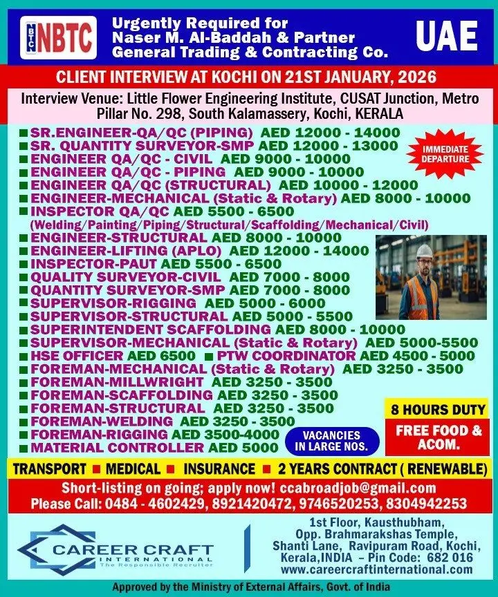 HIRING FOR LONG-TERM PROJECTS IN UAE